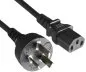 Preview: Síťový kabel Argentina typ I na C13, 0,75 mm², schválení: UL de ARG, černý, délka 1,80 m